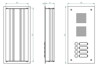 GRO Türstation V2A Edelstahl  TS 788 1-4 