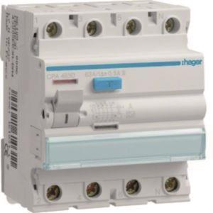Hager Fi-Schalter 4polig 6kA 63A CPA463D 