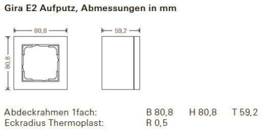 GIRA 106109 AP-Gehäuse 1fach+Rahmen E2 