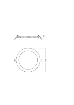 LEDV Downlight SLIM ALU IP44 weiss 