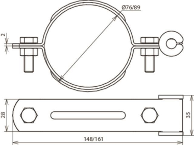 DEHN Dachständer-Rohrsch. St/tZn  425089 