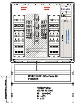 GSAB Verteilerschrank  3S1300Emob12x22KW 