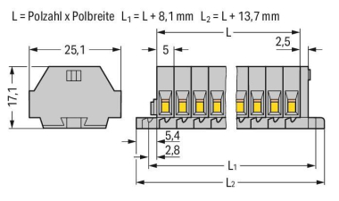 WAGO 260-104 2-Leiter-Klemmenleiste,ohne 