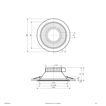 EVN Downlight Reflektor IP54 D250 CAMBIO 