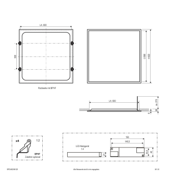 EVN LED Einbaupanel -quad.  BPDU62300125 