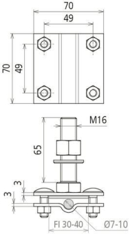 Dehn 478150 AK AK 7.10 FL40 GBM16X65 V4A 