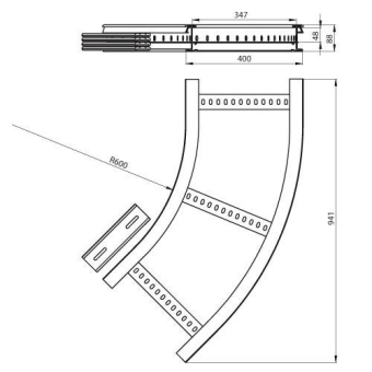 Flachbogen 45  halogenfrei grau 85x400 R 