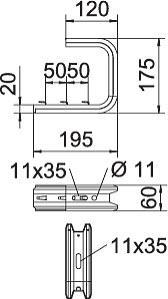 OBO TPDG 195 FS Wand-u.Deckenbügel 