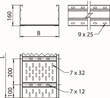 OBO WKSG 163 FT Weitspannkabelrinne 