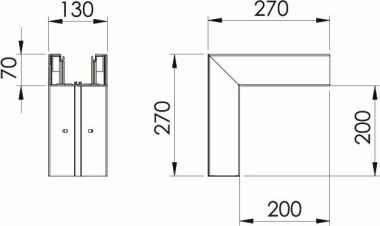 OBO GK-A70130RW Außeneck 70x130mm PVC 