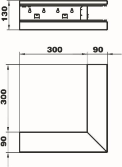 OBO GS-AA90130RW Außeneck asymmetrisch 