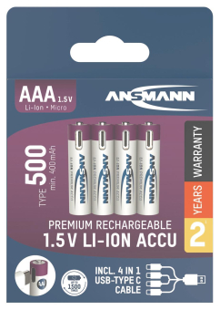 Ansmann   Li-Ion Akkus Micro AAA Typ 500 