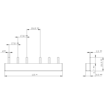 Siemens 5ST3616 Stiftsammelschiene 10qmm 