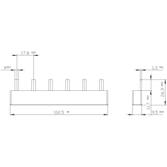Siemens 5ST3613 Stiftsammelschiene 10qmm 