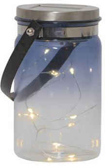 S&H LED-Solarglas 9x15cm blau 10   88215 