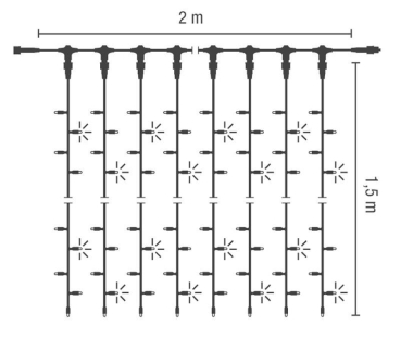 S&H LED Drape Lite 300 2x1,5m 35W  59353 