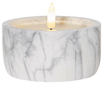 S&H LED-Kerze Marmoroptik 10x7,5cm 88222 