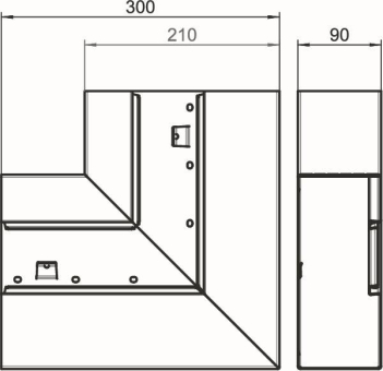 OBO GS-AFS90210RW Flachwinkel steigend 