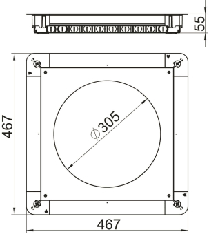 OBO UGD55 350-3R9R Unterflur-Gerätedose 
