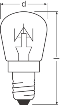OSR Birnenformlampe 25W E14 klar 
