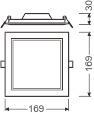 LEDV DL SLIM SQ155 12W/3000K WT IP20 