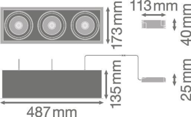 LEDV SP MULTI 3X30W/4000K FL WT/BK 