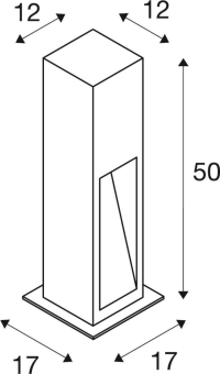 SLV ARROCK STONE LED 50cm eckig   231370 