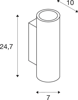 SLV Plastra Wandleuchte Tube Gips 148060 