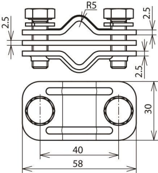 DEHN UNI-       UTK 200 2X10 FL30 ZP V2A 
