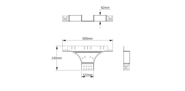 NIED Anbau T-Stück, 60x122mm, RTA 60.120 