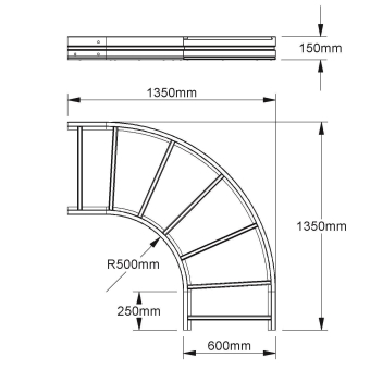 NIED Bogen 90°, 150x600   WSBR 150.600 F 