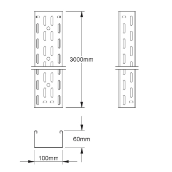 NIED Kabelrinne 60x100mm ohne RS60.100OV 