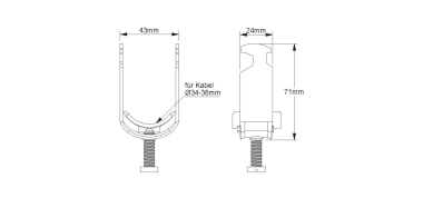 Niedax Hammerfuß-Bügelschelle f BK 38 AL 