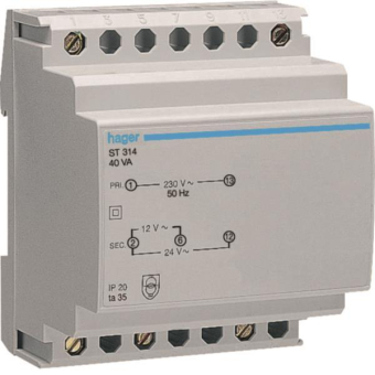 Hager Sicherheitstrafo 230V/12V    ST314 