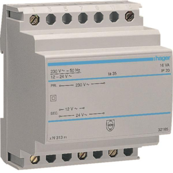 Hager Sicherheitstrafo 230V/12V    ST313 