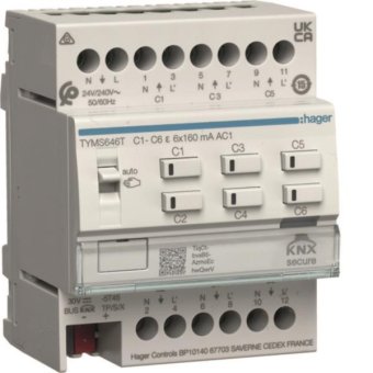 Hager Heiz.-aktor 6f KNX Secure TYMS646T 