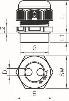 OBO V-TEC VM20 2x6 Kabelverschraubung m. 