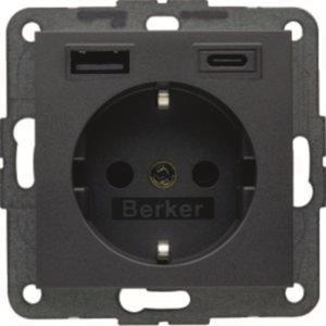 Berker Steckdose SCHUKO/USB AC  48141606 