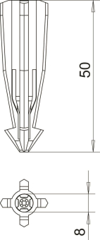 OBO 910 GD 8x50 Gasbetondübel 8x50mm PA 