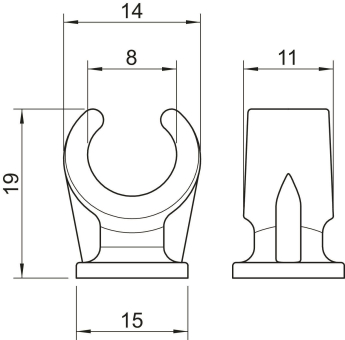 OBO 2962 8 LGR Sockel-Klemmschelle 8mm 