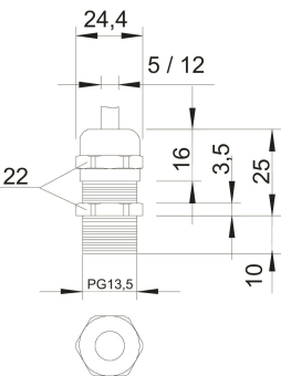 OBO V-TEC L PG13 MS Kabelverschraubung m 