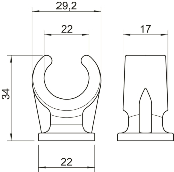 OBO 2962 22 LGR Sockel-Klemmschelle 