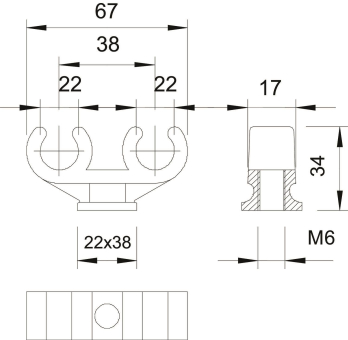 OBO 2962 2x22 Sockel-Klemmschelle f.2 