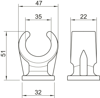 OBO 2962 35 LGR Sockel-Klemmschelle 