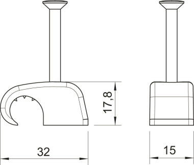 OBO 2028 40 LGR Haft-Clip 14-17mm L40 PP 