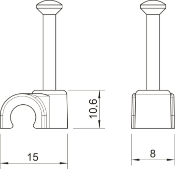 OBO 2008 25 SW ISO-Nagel-Clip 8mm L25 PP 