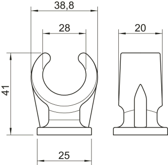 OBO 2962 28 LGR Sockel-Klemmschelle 