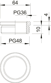 OBO 167 R MS PG48-36 Reduktion PG48-PG36 