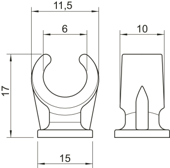 OBO 2962 6 LGR Sockel-Klemmschelle 6mm 