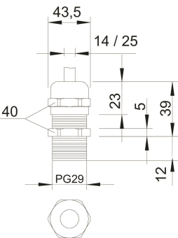 OBO V-TEC L PG29 MS Kabelverschraubung m 